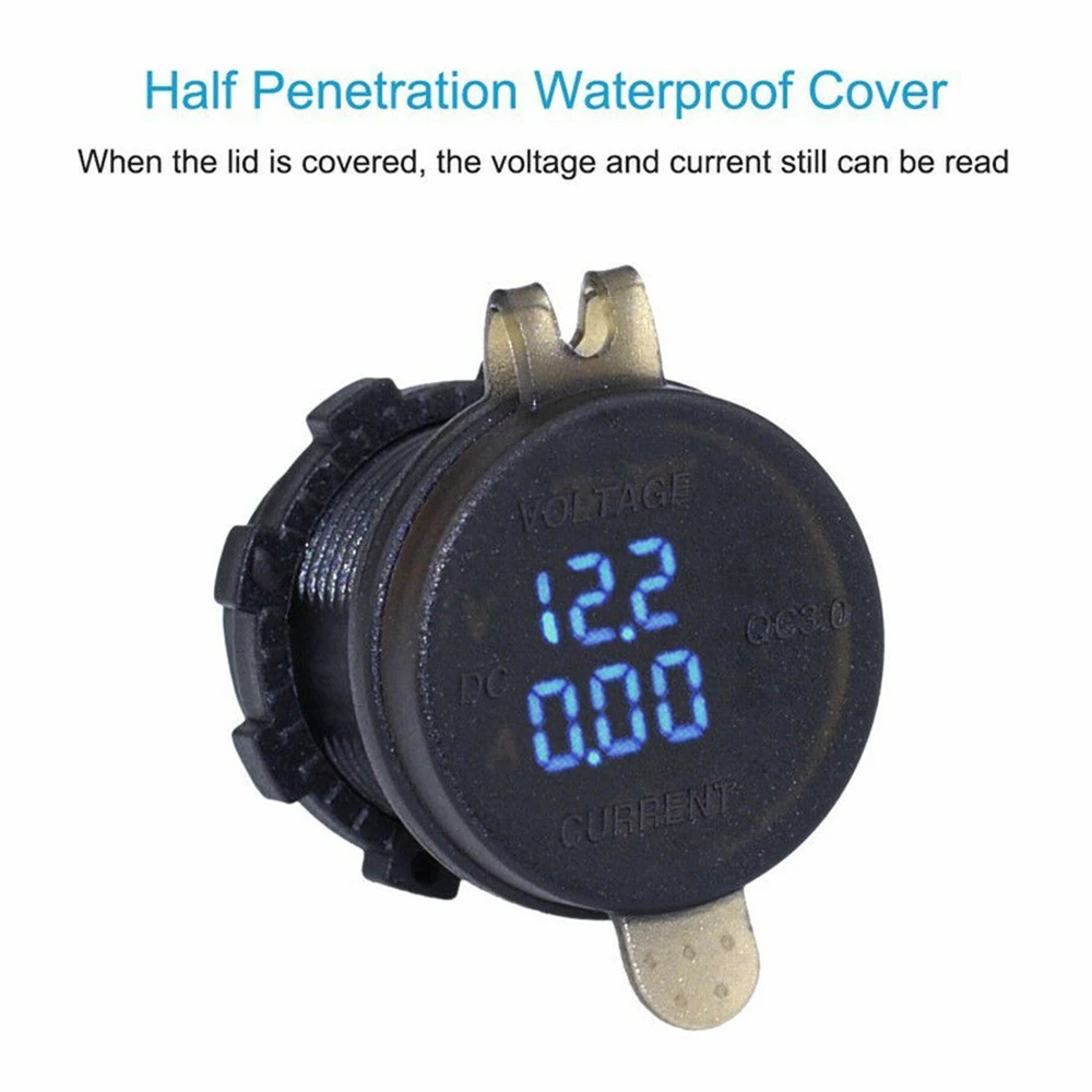 

USB-разъем для быстрой зарядки с дисплеем напряжения для мотоциклов и квадроциклов. Водонепроницаемое и надежное решение для питания.