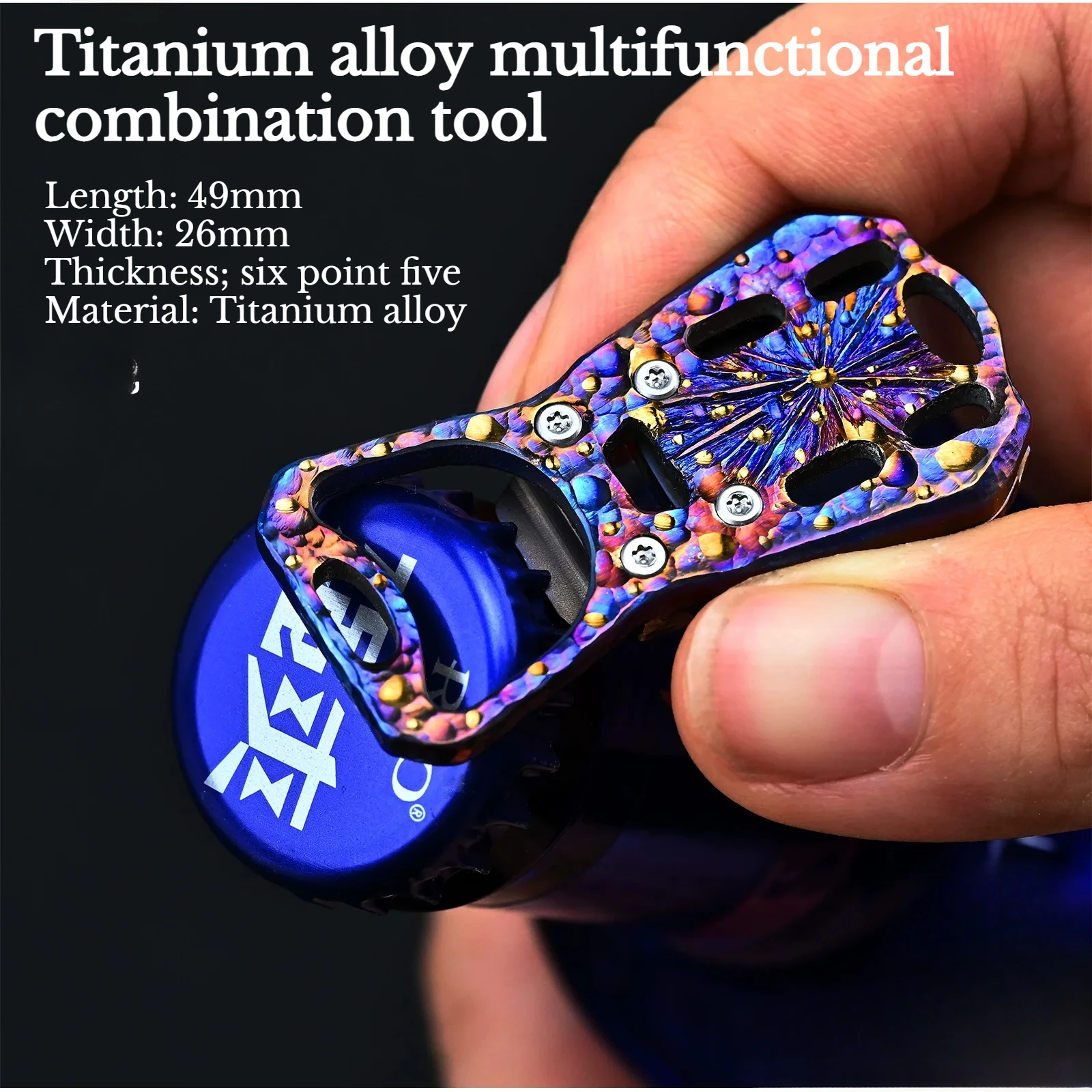 Hand Carved Titanium Alloy Multifunctional Combination Tool Bottle Opener Portable Emergency Screwdriver