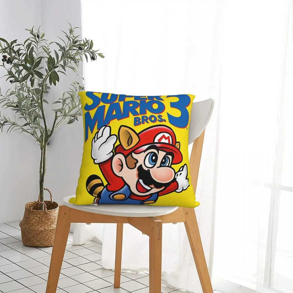 Super M-Marios Bros 3 (1988) Throw Pillow Cover Polyester Cushions for Sofa Vintage Pillowcase