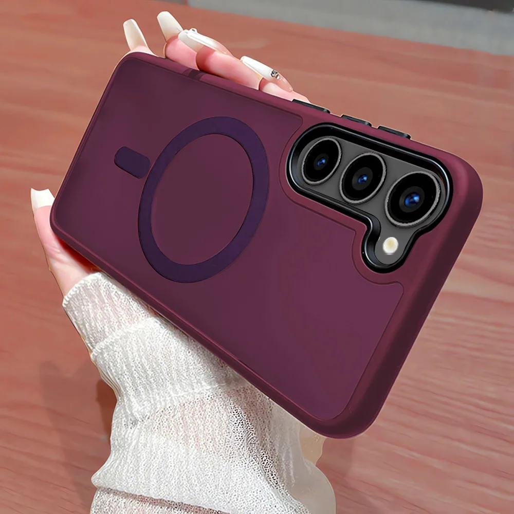 Nuova custodia per telefono aziendale traslucido di lusso per Samsung Galaxy S25 S24 Ultra S23 S22 Plus S20 S21 Fe Magsafe Cover magnetico