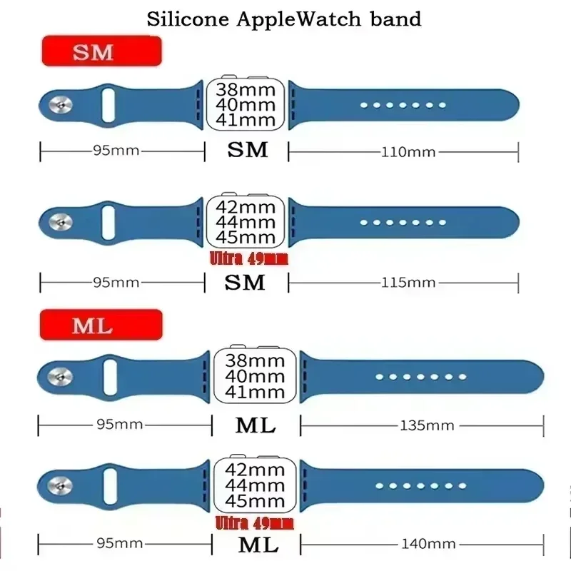 Band For Apple Watch straps 45mm 44mm 40mm 41mm 42mm-46mm Silicone  display picture 1