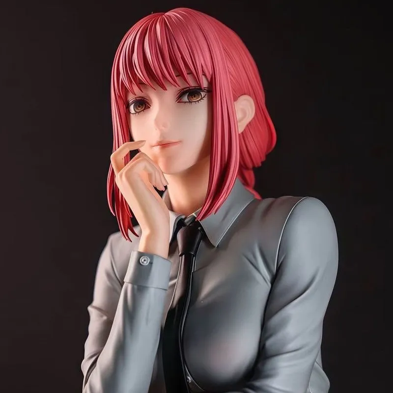 New 25cm Chainsaw Man Anime Figures Makima Figure Sitting Posture Pvc Statue Room Ornament Collection Model Toys Birthday Gifts - view 3