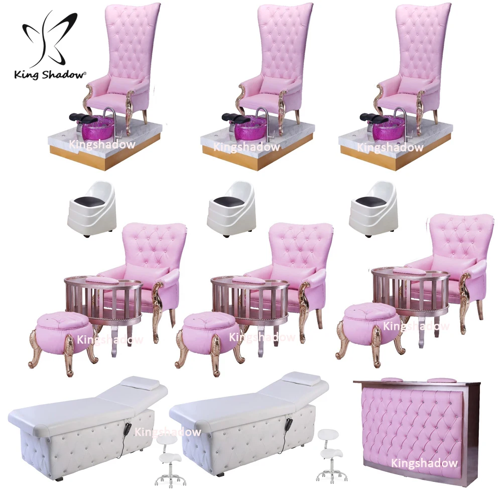 Best sales gold nail desk wood beauty salon cage shape nail tables nail salon furniture manicure table