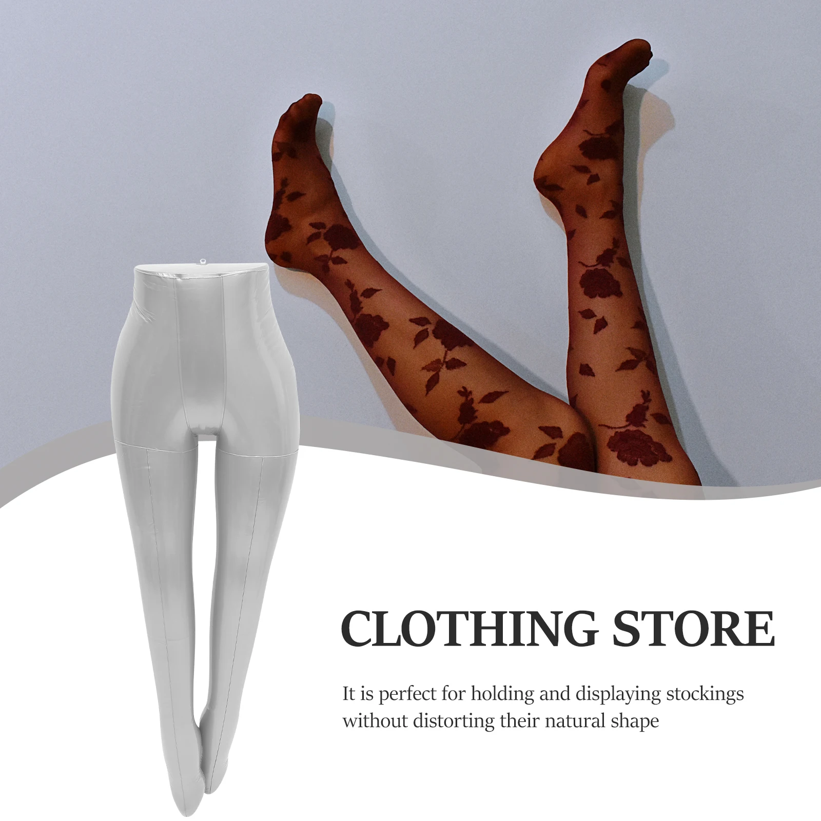 

Inflatable Female Mannequin Body for Stockings Pants Display Artificial Legs Dress Form Silver Color Premium Materials Non