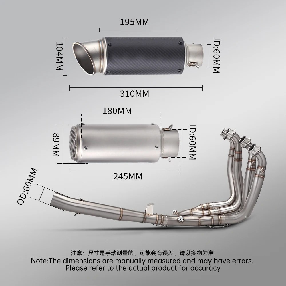 Motorcycle Racing Escape Exhaust Front Header Mid Link Pipe Muffler Fit Hayabusa GSX1300R GSXR1300 GSX 1300R GSXR 1300 2021-2025