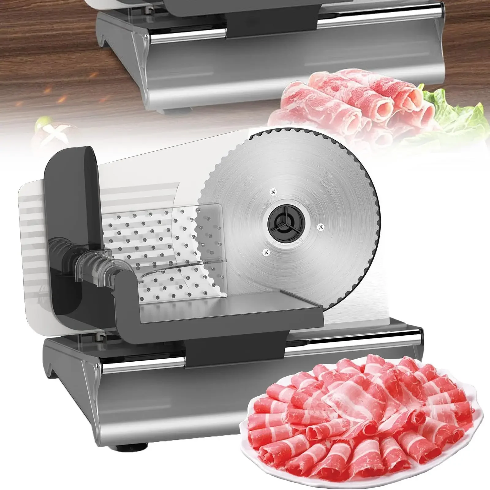 110V Kitchen Slicer, Electric Meat Cutter, Bread Slicer, Multifunctional Food Cutting Machine for Home Use