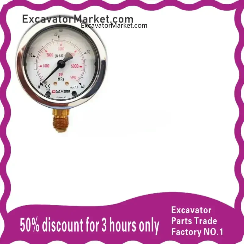 For DMASSE excavator pressure gauge hydraulic watch excavator seismic pressure gauge  Excavator Parts