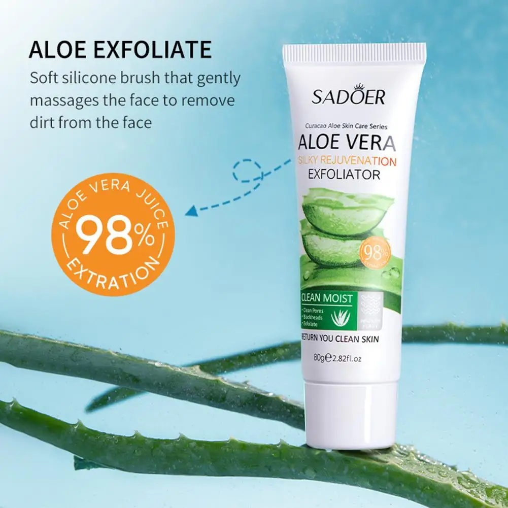 Exfoliating Peeling Aloe Vera Gel Facial Scrub Deep Cleaning Facial Exfoliation For All Skin Type Smooth Moisturizing Skin Care