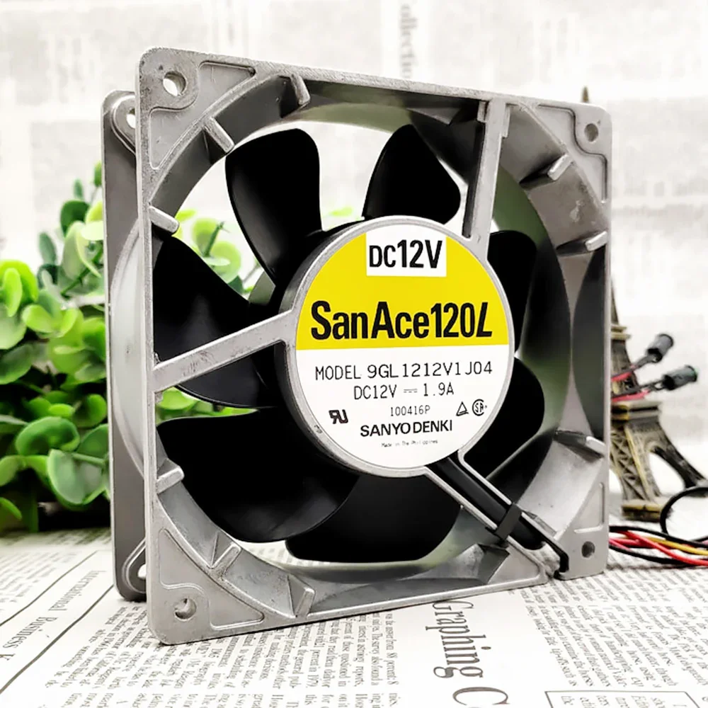 

For San Ace 9GL1212V1J04 120L 12V 1.9A 12CM Max Airflow Rate Violence Cooling Fan 120x120x38mm