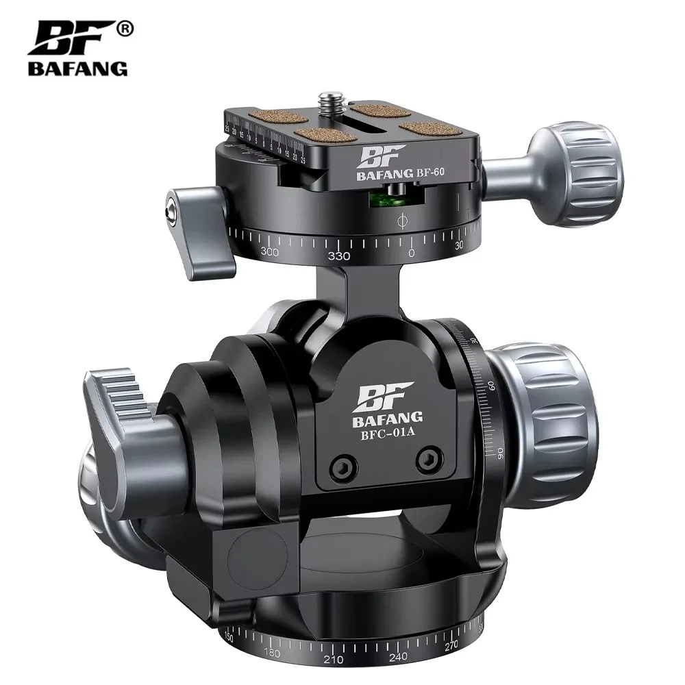 BAFANG 360° Professional Geared Tripod Head Heavy Duty Camera Head with Quick Release Plate 10kg Load for DSLR Tripod Monopod