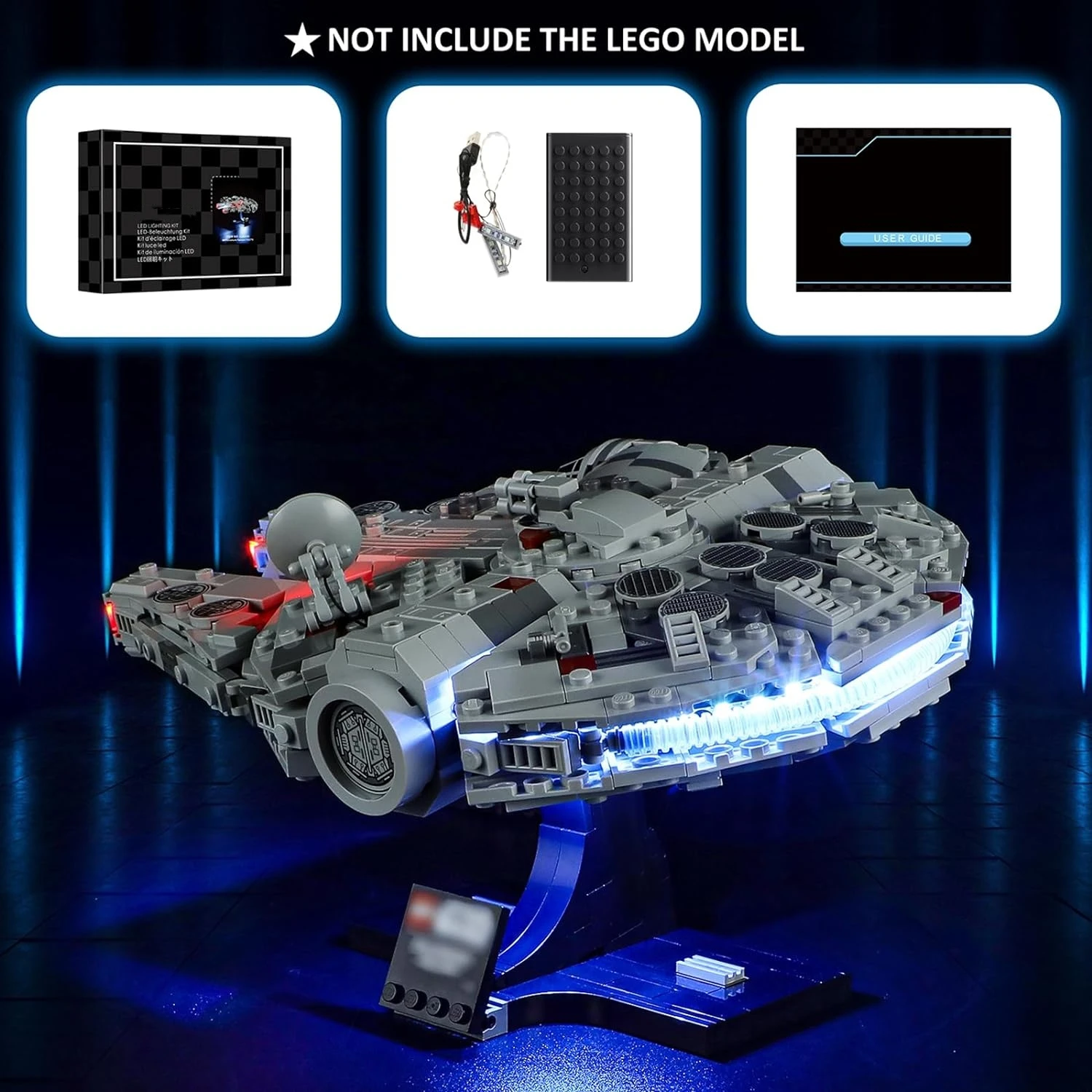 HPROSPER 5V LED Lighting (No Model) For LEGO 75375 Star Wars Millennium Falcon Light Up your Building Blocks With Battery box