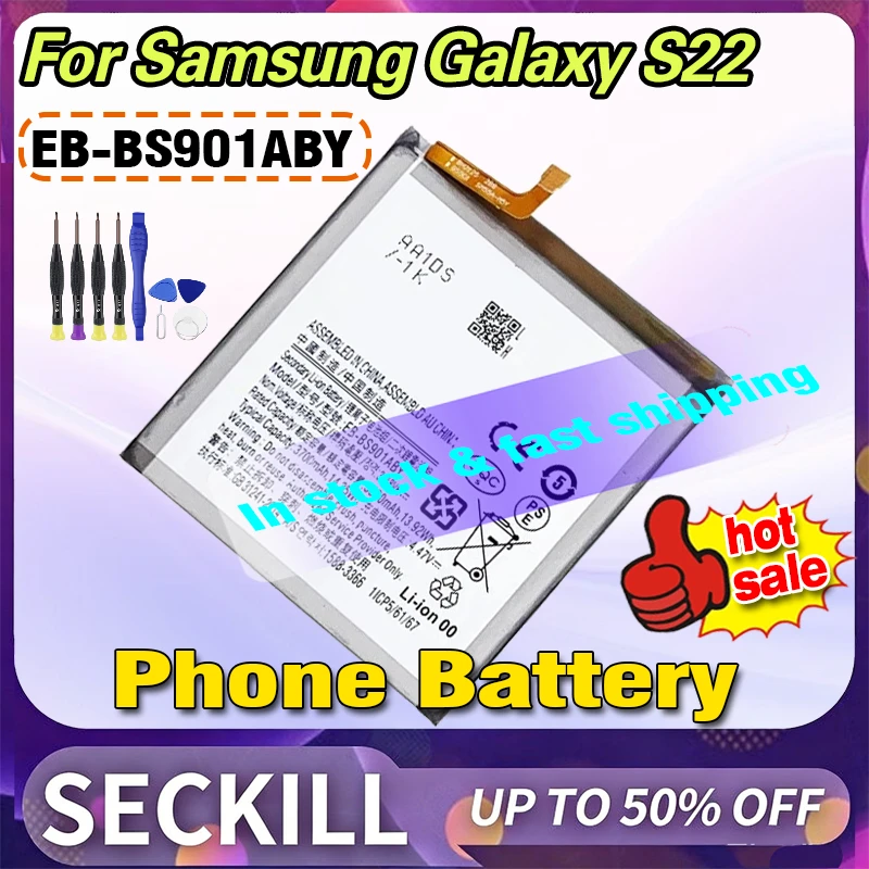 

EB-BS901ABY EB-BS906ABY EB-BS908ABY High Capacity Battery for Samsung Galaxy S22/S22 Plus/ S22 Ultra+With Tools