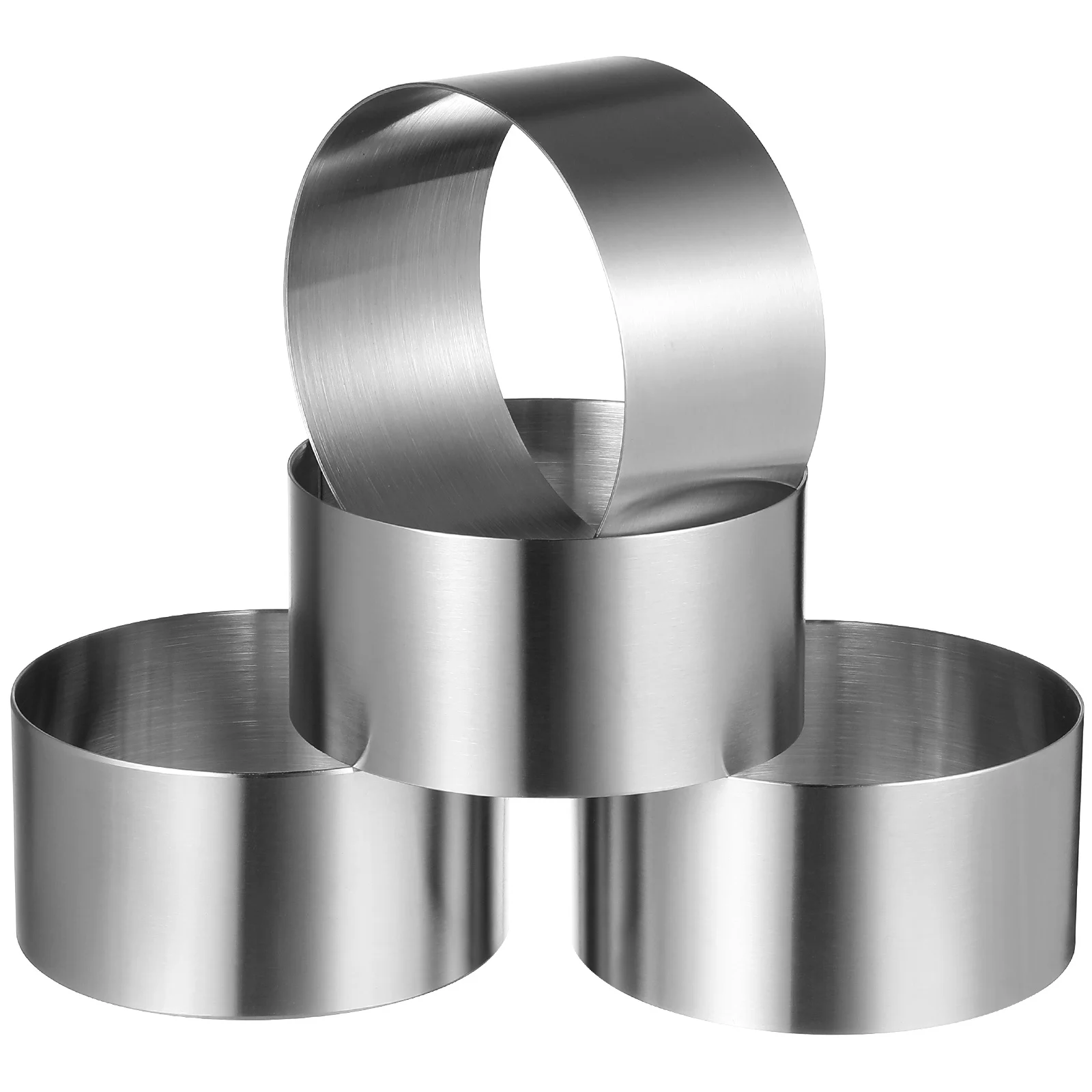 

4Pcs Round Metal Baking Molds for Home Kitchen Cake Mousse Cookie Bread Making Rust-Resistant Flat Bottom Easy Release Design