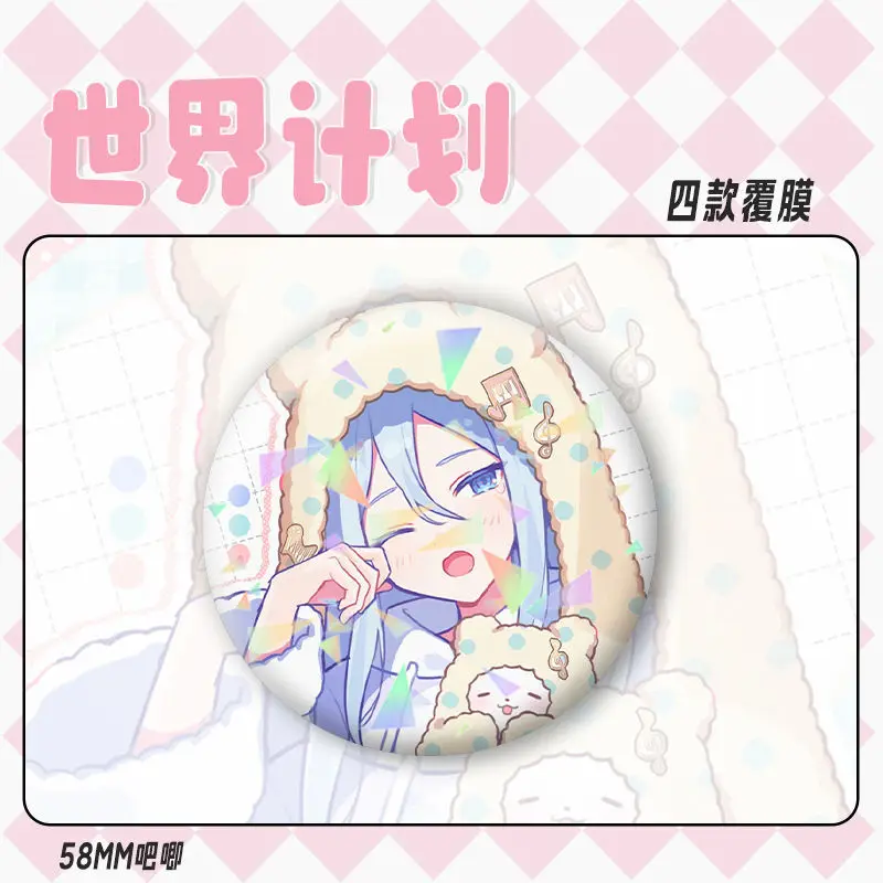 Kagamine Rin Yoisaki Kanade Badges Pins Anime Akiyama Mizuki Women Brooch Fashion Cosplay Kawaii Brooches for Bag Accessorie