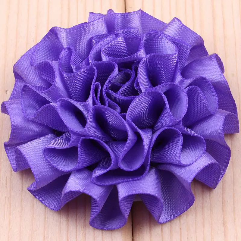 5.5CM moda wysokiej jakości elegancka satynowa wstążka kwiaty na akcesoria do włosów kwiat do włosów na opaski na bukiet ślubny — zdjęcie 6