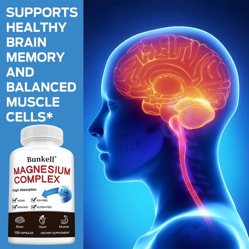 Triple Magnesium Complex - Meningkatkan Kualitas Tidur, Meningkatkan Energi, Meningkatkan Sistem Pencernaan, dan Meningkatkan Kekebalan Tubuh, 120 Kapsul