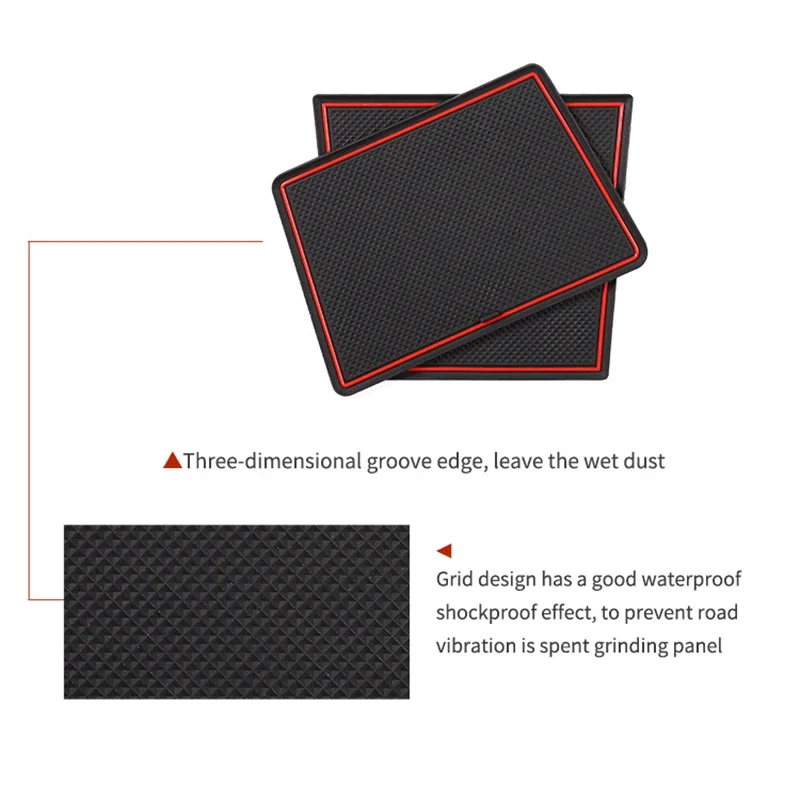 

For Renault Captur 2 2019-2023 Interior Accessories Anti-Slip Gate Slot Cup Mat Door Slot Pad Cup Cushion Groove Mat Rubber Mat