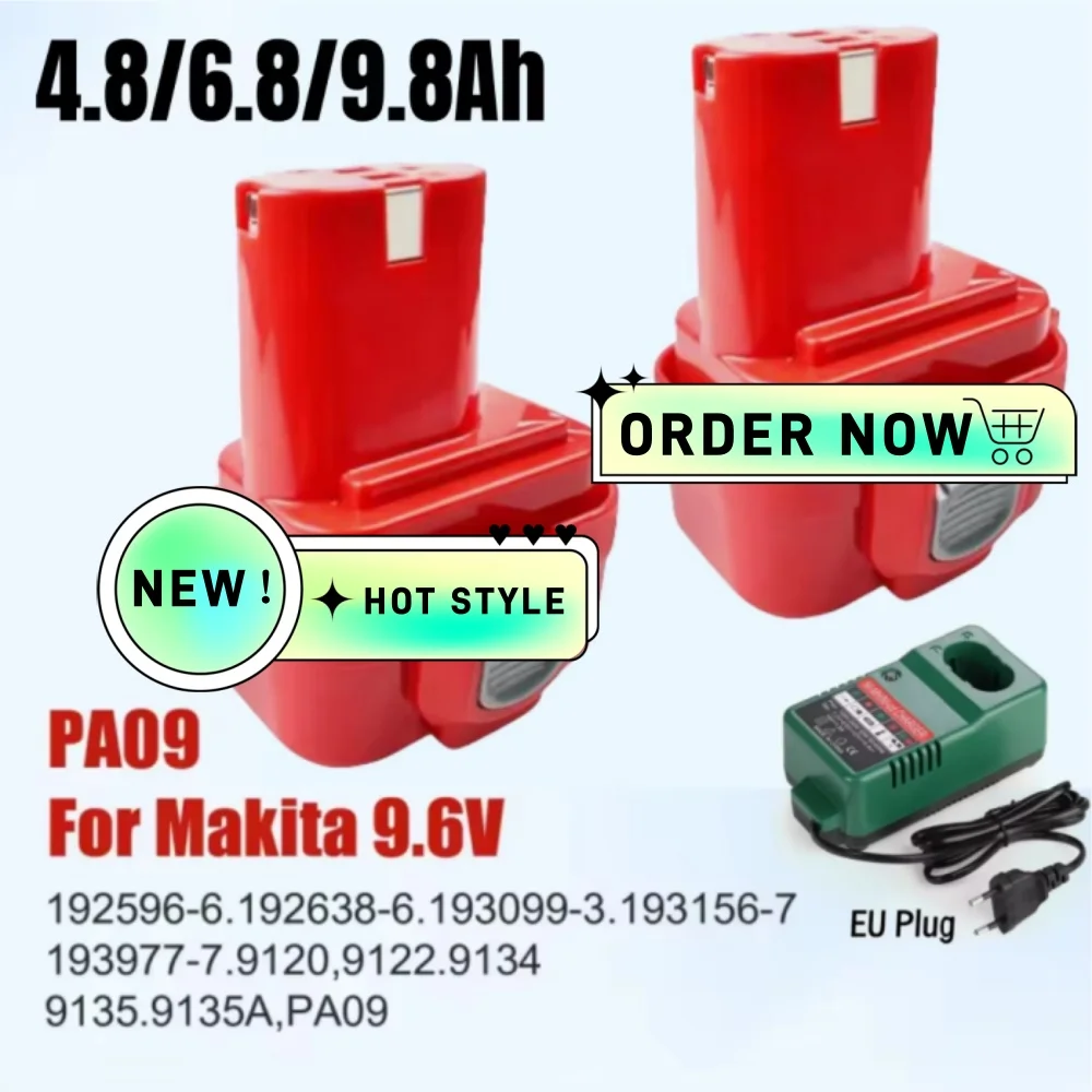 

9.6V Ni-MH Battery 4800mAh Replacement Battery for Makita PA09 9120 9122 9134 9135 9135A 6207D Power Tool Battery
