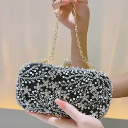 Women Clutch Bag High-class Ladies Coin Purse Niche Party Handbag Dinner Bags Dress Bridesmaid Bag Hand-beaded Pearl Wallet