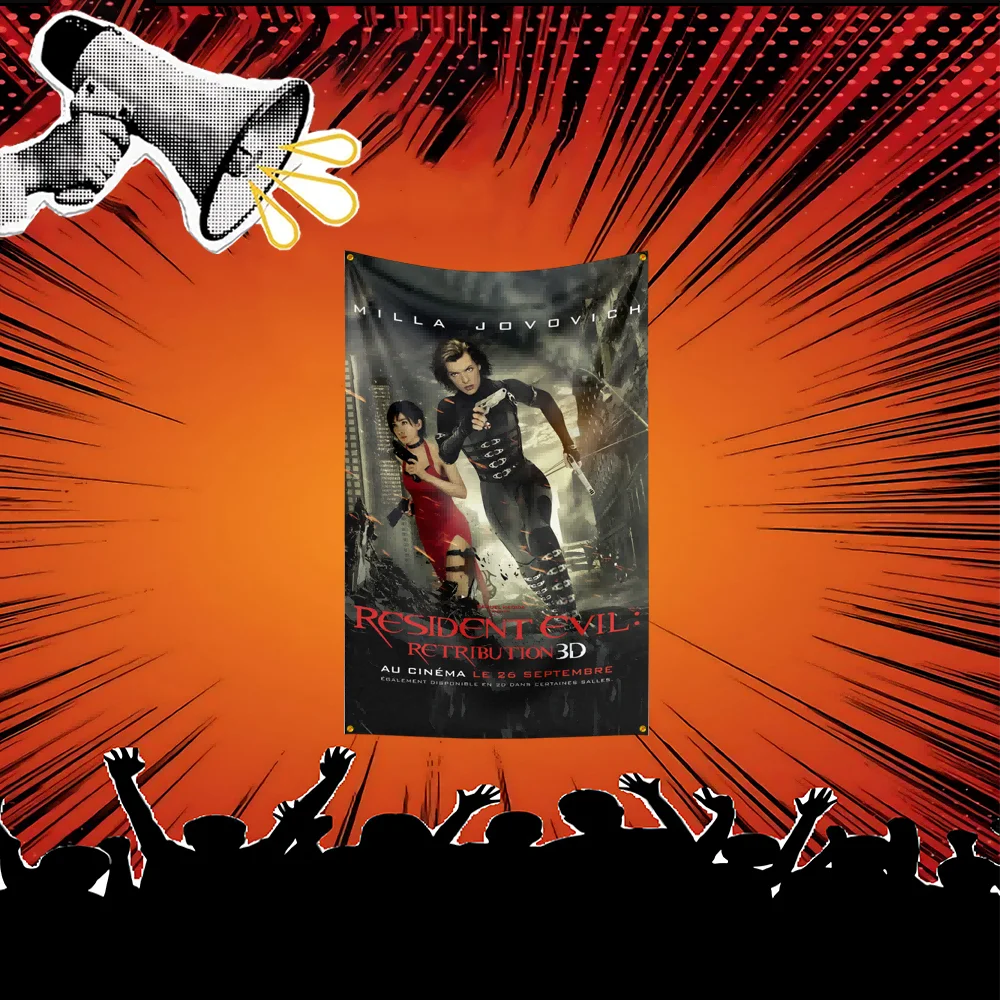 Resident Evil Inspired Movie Flag 3x5 FT Polyester Banner For Bedroom Wall Decor Film Fan Gift