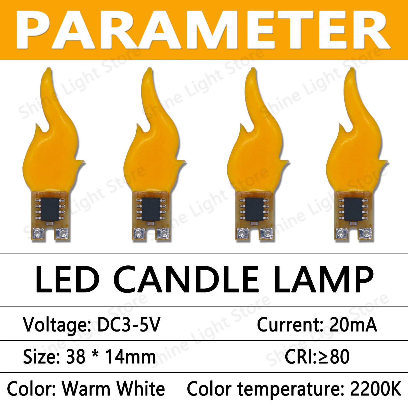 4~100pcs DC3-5V Led Cob Candles Edison Flexible Filament Diode Light Decoration Light Bulb Accessories DIY Retro Candle Light