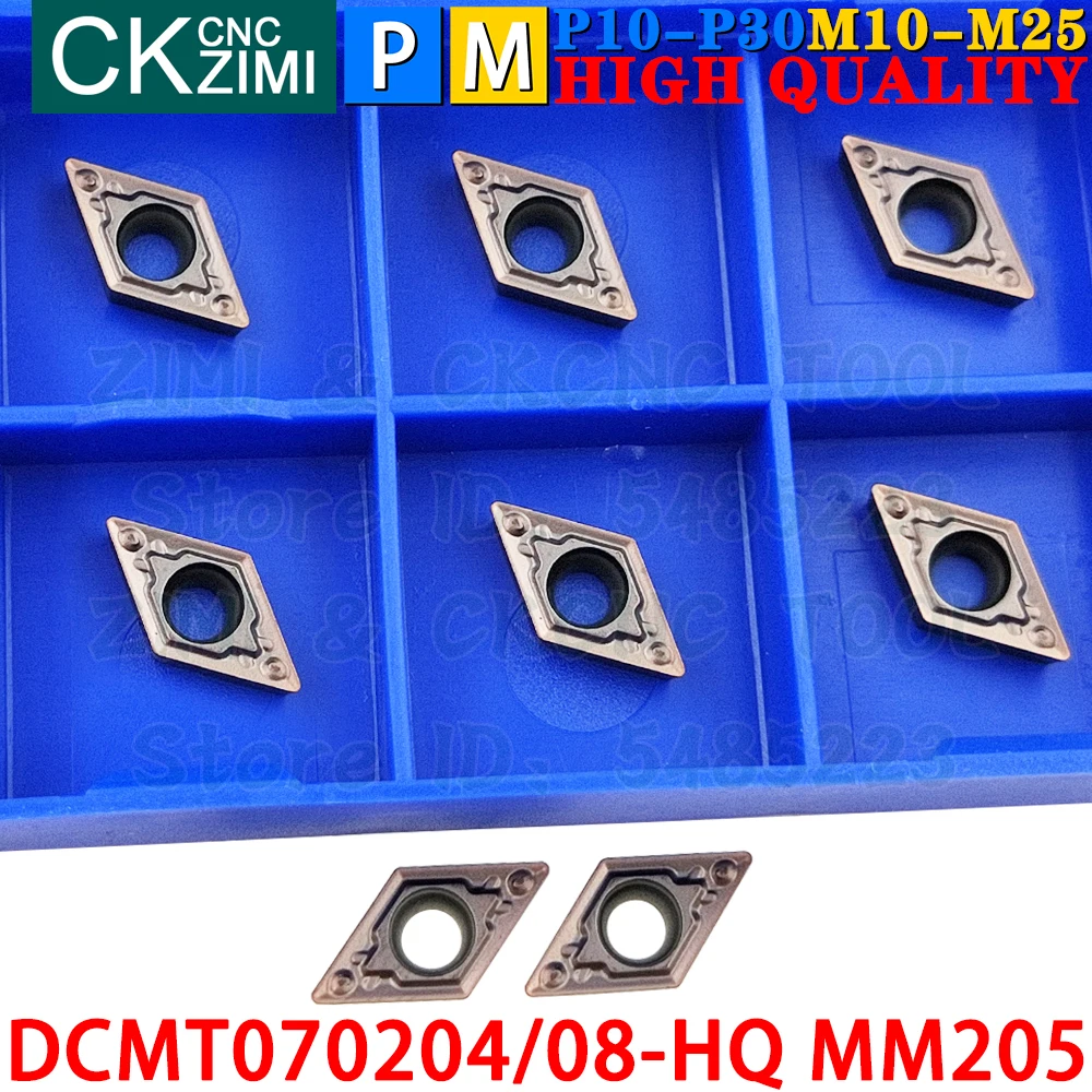 DCMT070204-HQ MM205 DCMT 070204 HQ MM205 Carbide Inserts External Internal Turning Inserts Tools CNC Metal Lathe Cutter Tools