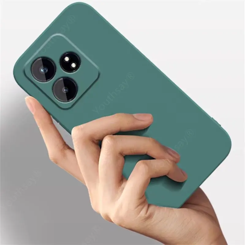 Per Realme GT 6T custodia in Silicone liquido Realme GT 6T Cover Funda Coque protezione per fotocamera custodia posteriore morbida Realme GT 6T