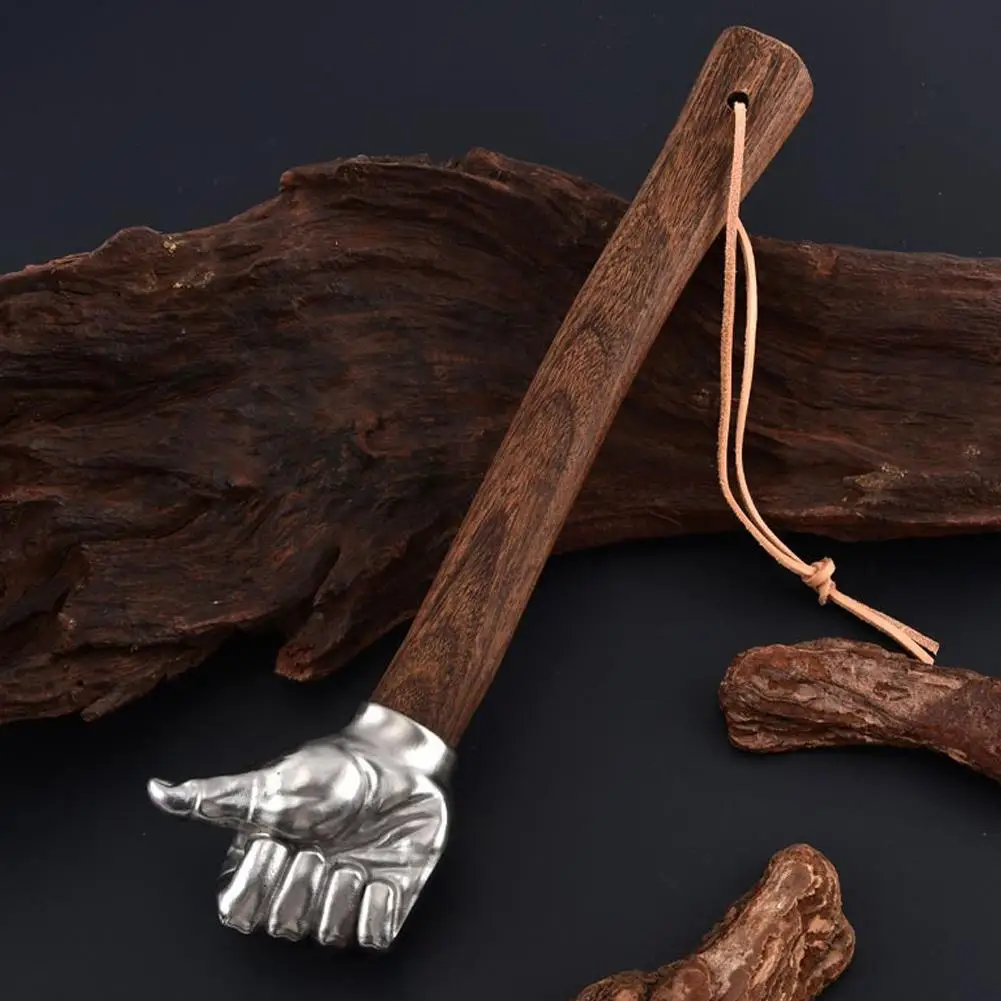 Martillo creativo con forma de puño de acero inoxidable, mango de madera para el hogar, Camping al aire libre, martillo para clavos, adorno decorativo, regalo