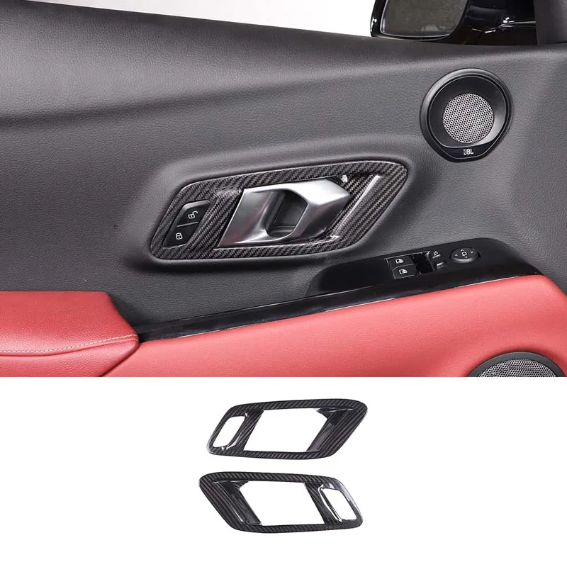 

Real Dry Carbon Fiber for Toyota Supra GR MK5 A90 19-2025 Door Inner Handle Decorative Frame Decorative Sticker Auto Accessories