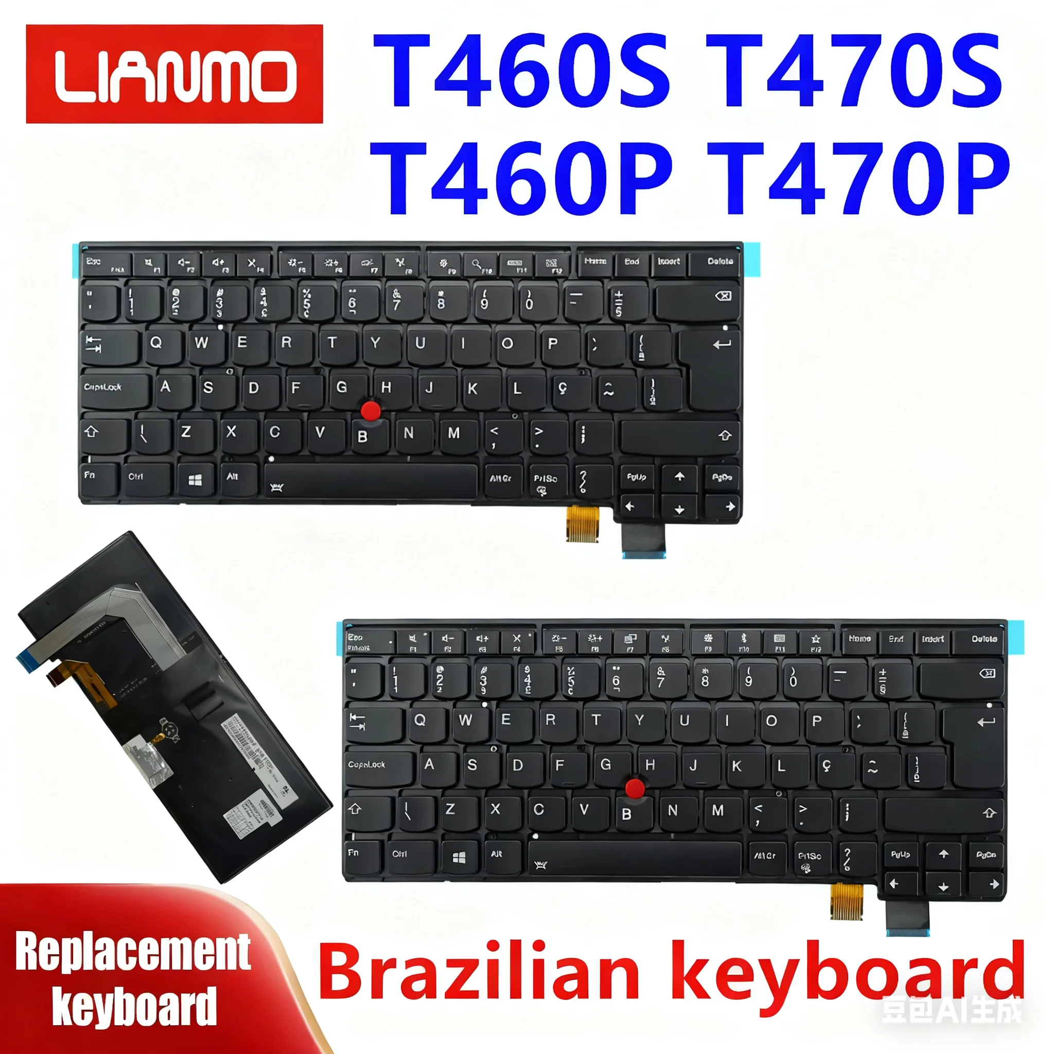 

Suitable for Lenovo Thinkpad T460S T470S T460P T470P Brazilian language notebook keyboard With backlight