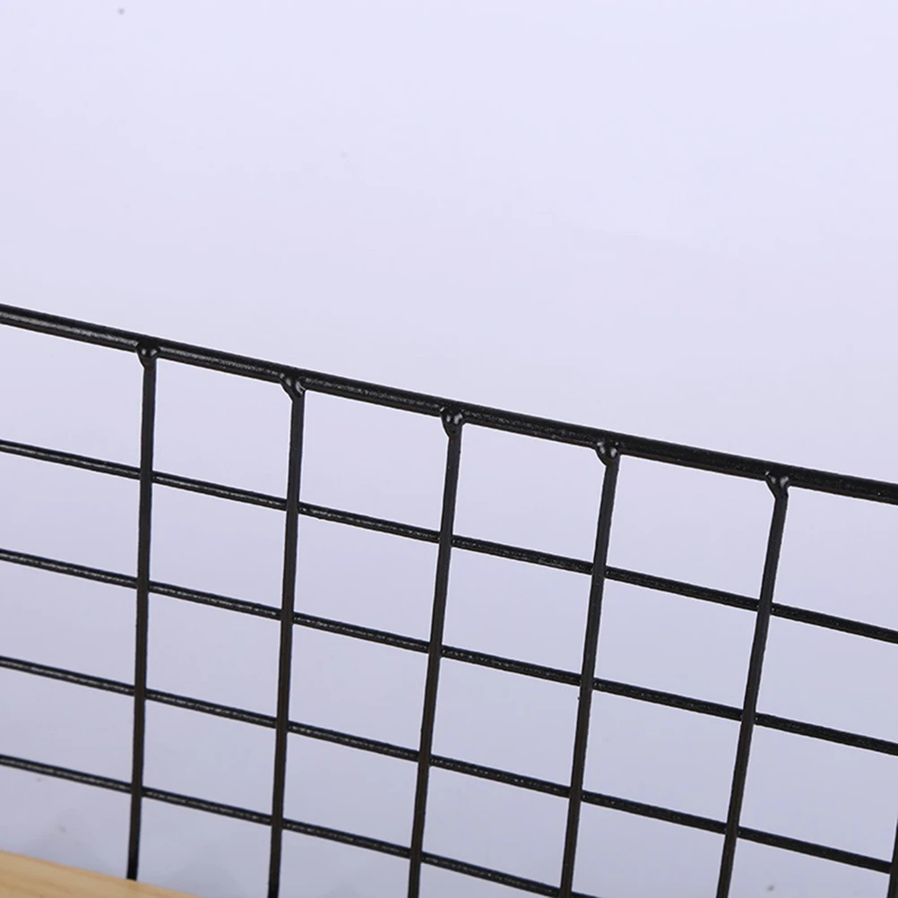 

Wall Hanging Basket Storage Rack Black Shelves Kitchen ganizer Bathroom Accessories Shelving Hollow Design Wood Iron Material