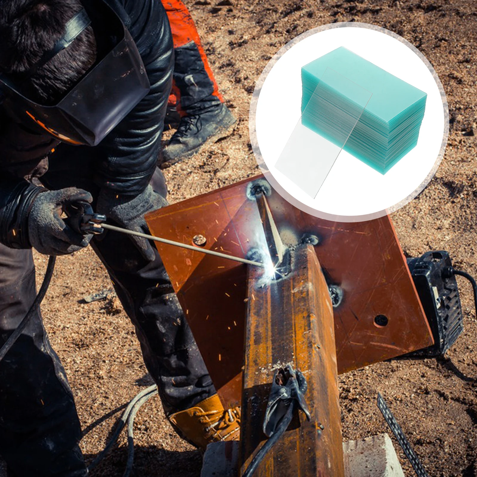 

100pcs Welding Auto Darkening Lens Replacement Clear Protective Cover Plate For Arc Welding Large Viewing Area Durable