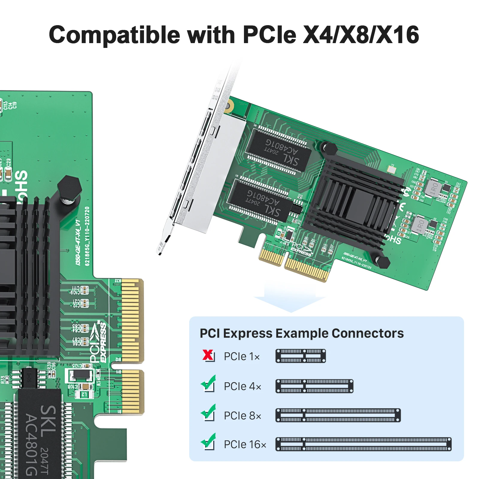 Intel I350T4 1GbE Network Adapter Quad Port Ethernet Server Adapter PCI-E X4