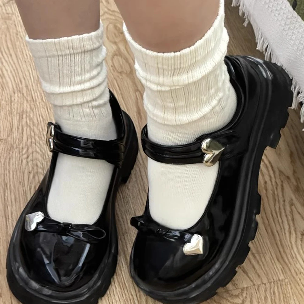 Cotton Pleated Vertical Strips Socks Autumn Solid Color Winter Warm Socks for Women Korean Style Middle Tube Girls Pile Socks