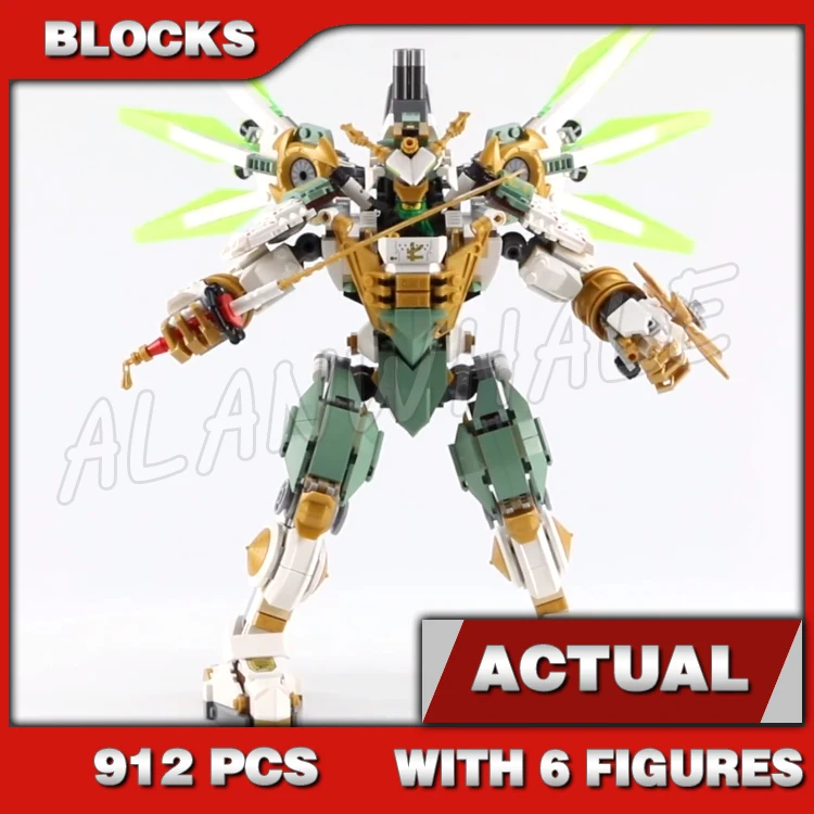 912pcs Shinobi Lloyd's Titan Mech Samurai Highly Posable Robot Detachable Flyer 11331 Building Block Sets Compatible With Model