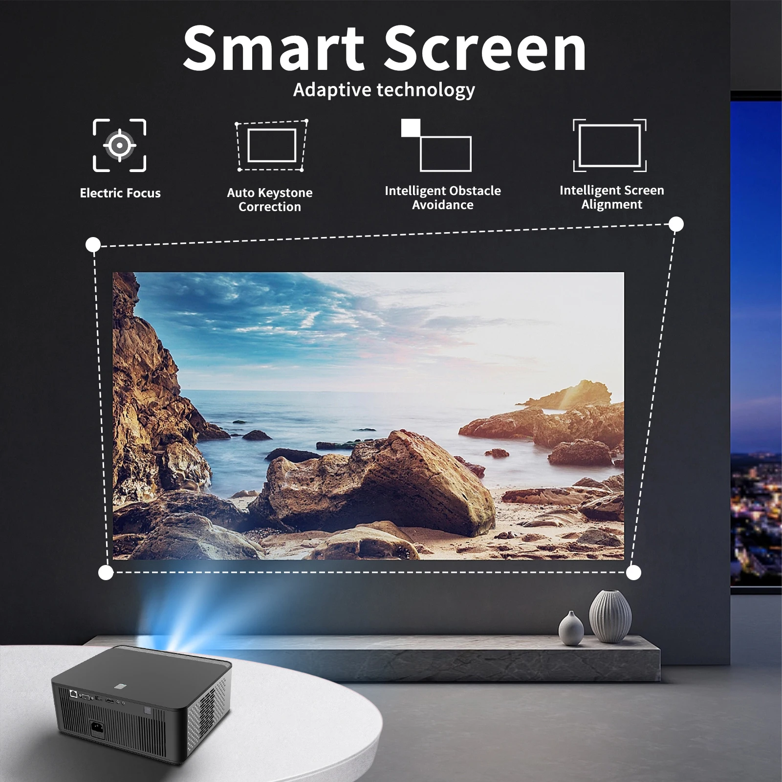 Przenośny projektor YM 800 ANSI 4K 1080P Full HD projektory domowe wideo inteligentne Wi-Fi android 11 Proyector biznesowy i edukacyjny