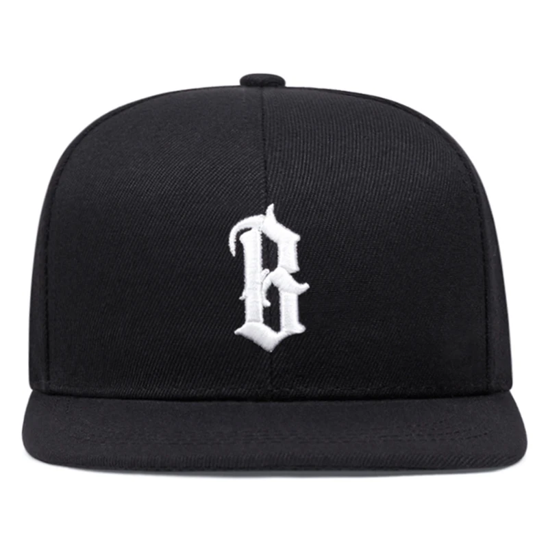 2026 New Flat Edge Hat B Gothic Embroidered HipHop Skateboarding Hat Daily Commuting Decoration Sunshade Hat Unisex Baseball Hat