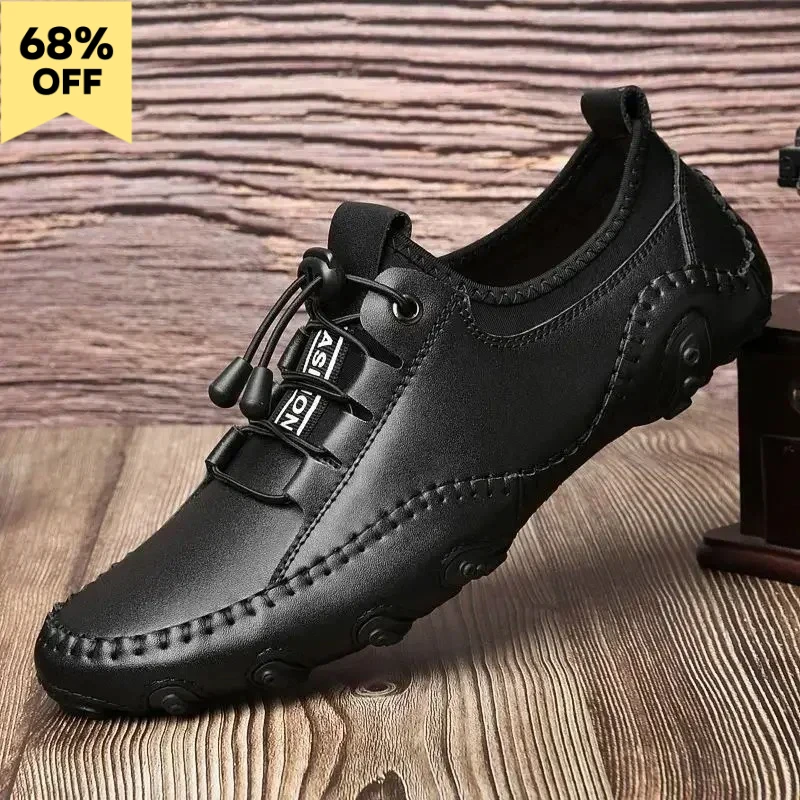 

Мужские повседневные туфли из натуральной кожи 2026: ручная работа, без шнурков, мягкие, с перфорацией, дышащие, для вождения