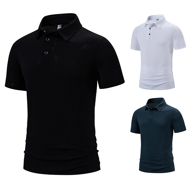 

Men's Comfortable Ice Silk Polo Neck Shirt Anti Pilling Polo Shirt Short Sleeve Casual Business Fashion Slim Fit Shirt for Men