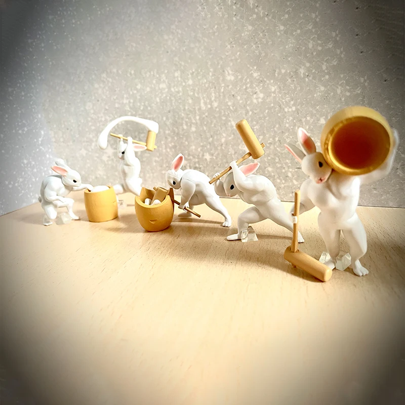 كعكة الأرز المهروسة من كواليا مع أرنب اليشم العضلي صندوق أعمى على شكل بيضة ملتوية أرنب ومهرجان منتصف الخريف صنع كعك ماشو مون كيك #5