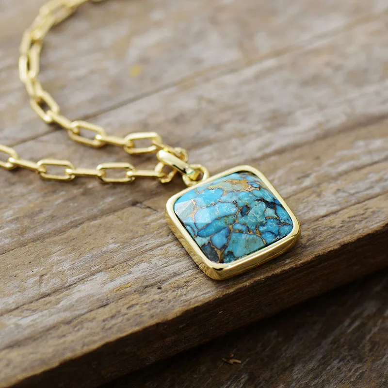 

Natural turquoise pendant necklace