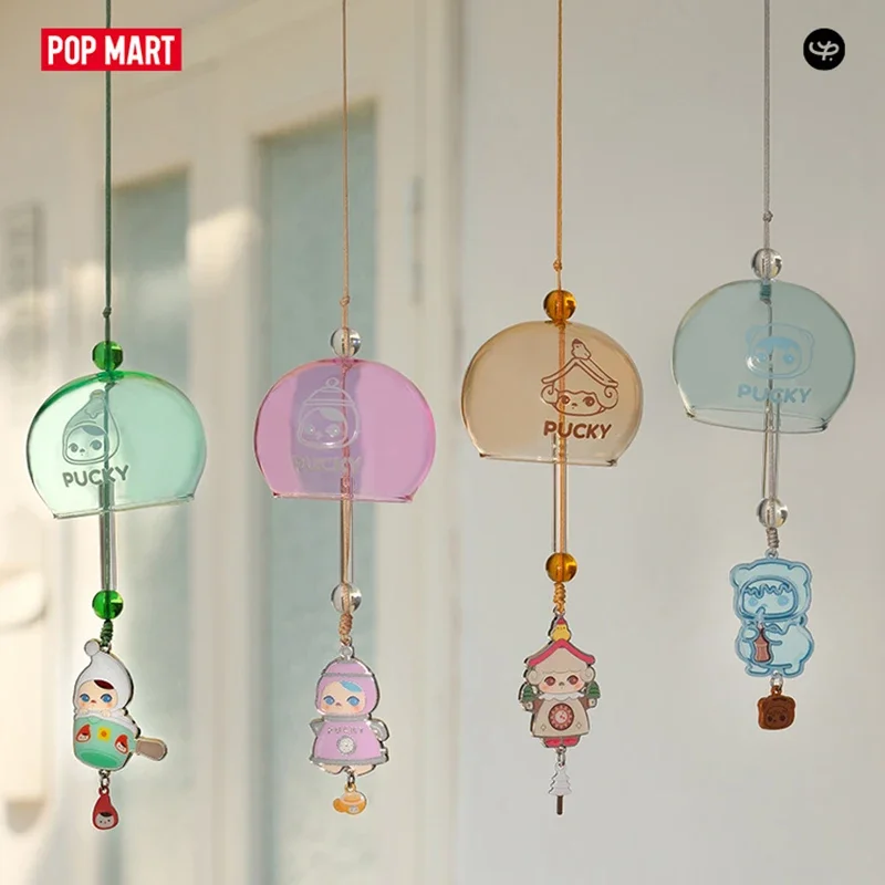 

POP MART PUCKY Home Time Series Wind Chime Hangings Mystery Box Genuine Blind Box Guess Toys Bag Ornament Figurines Home Decor