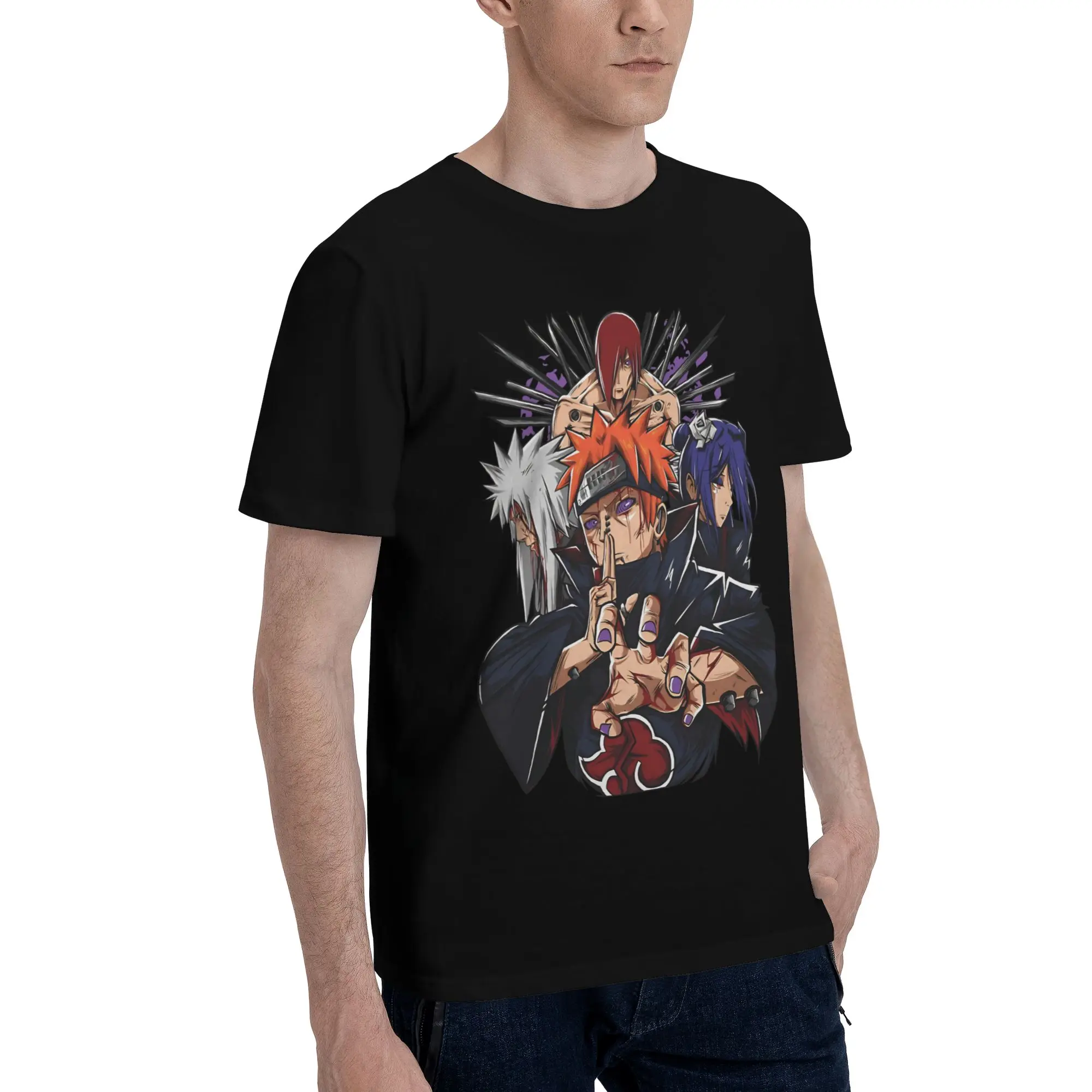 The tragic team   Funny 100% Cotton T-Shirt Bandai NARUTO Tops Tees For Men