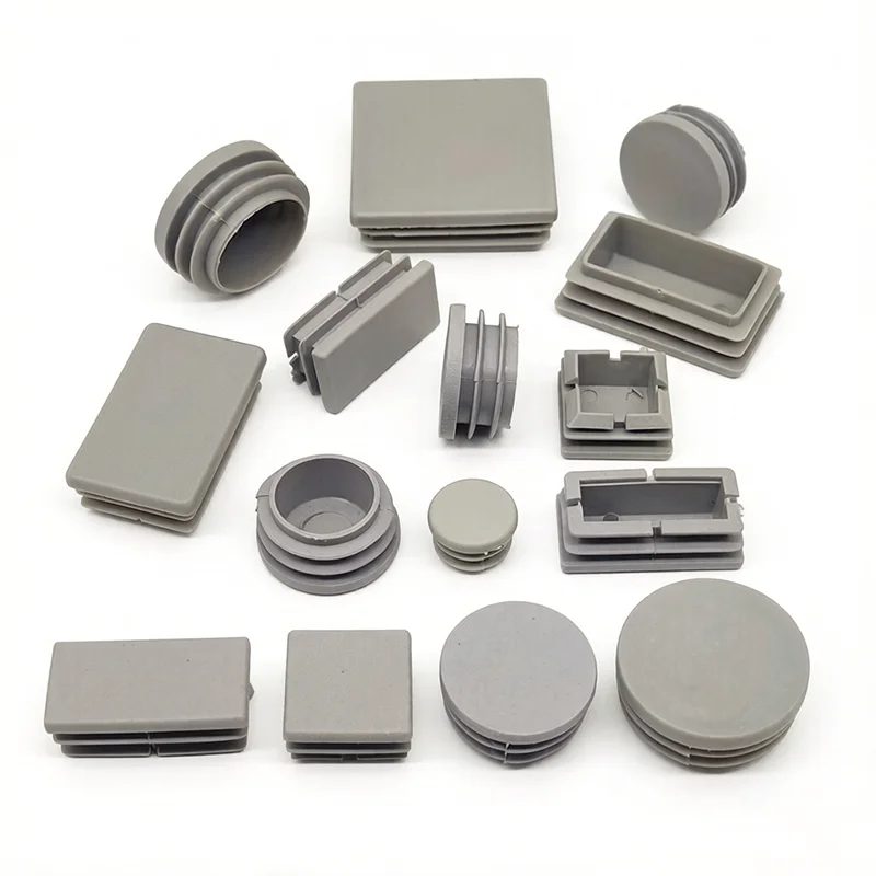 Round/Square Plastic Grey Blanking End Caps 16/19/22/25-100mm Tube Pipe Inserts Plugs Furniture Table Foot Tip Chairs Legs Pad