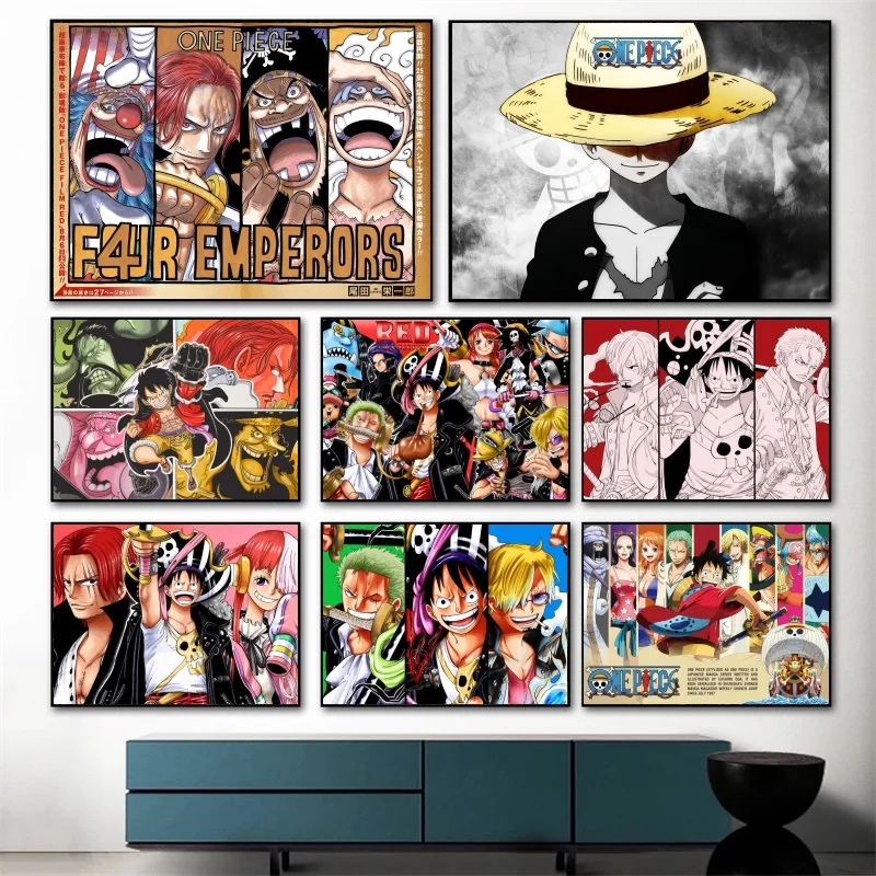 

New One Piece Picture Home Decor MonkeyD Luffy Modular Canvas Mico Robin Painting Modern Printed Poster Wall Artwork Living Room