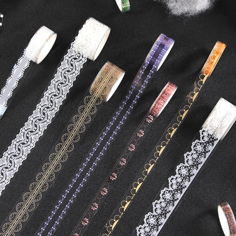 Contain Random Items, 5/20/60 Rolls, Vintage Lace PET Washi Tape Set, Elegant Floral & Lace Decorative Tape for Journal view 6