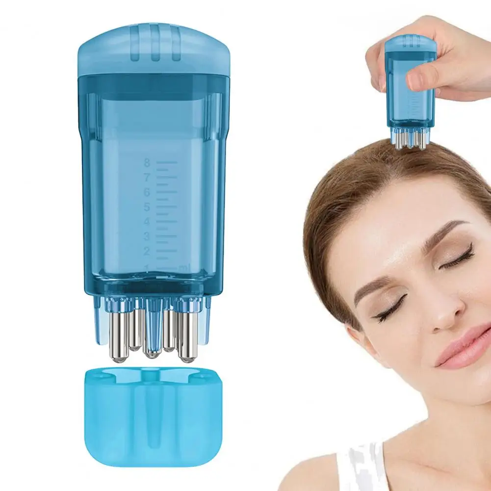 8ML Hair Oil Applicator With Precise Scale Scalp Massage Applicator Comb Clear Portable Hair Serum Oiling Dispenser Brush Hair