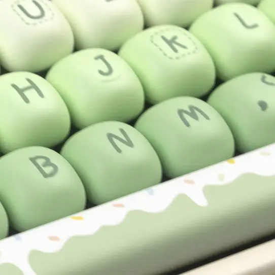 140 キーかわいいキーキャップ MOG 夏テーマキーキャップ PBT 女の子のためのかわいいグリーンキーキャップダイサブメカニカルキーボード 6.25U 分割スペース