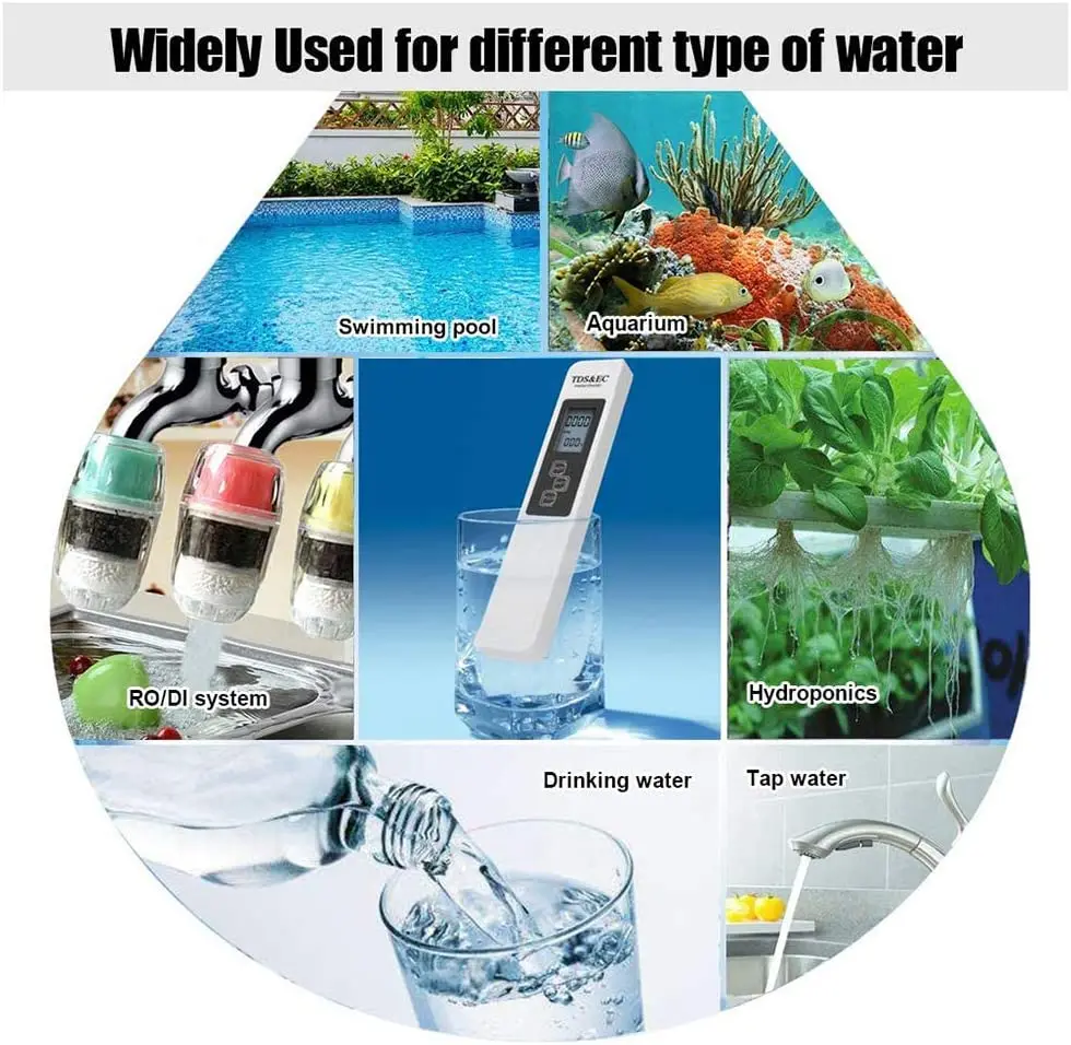 Digitaler Wasserqualitätstester TDS EC Messgerät Bereich 0-9990 Multifunktionales Wasserreinheits- und Temperaturmessgerät TEMP PPM Tester – Detail 4