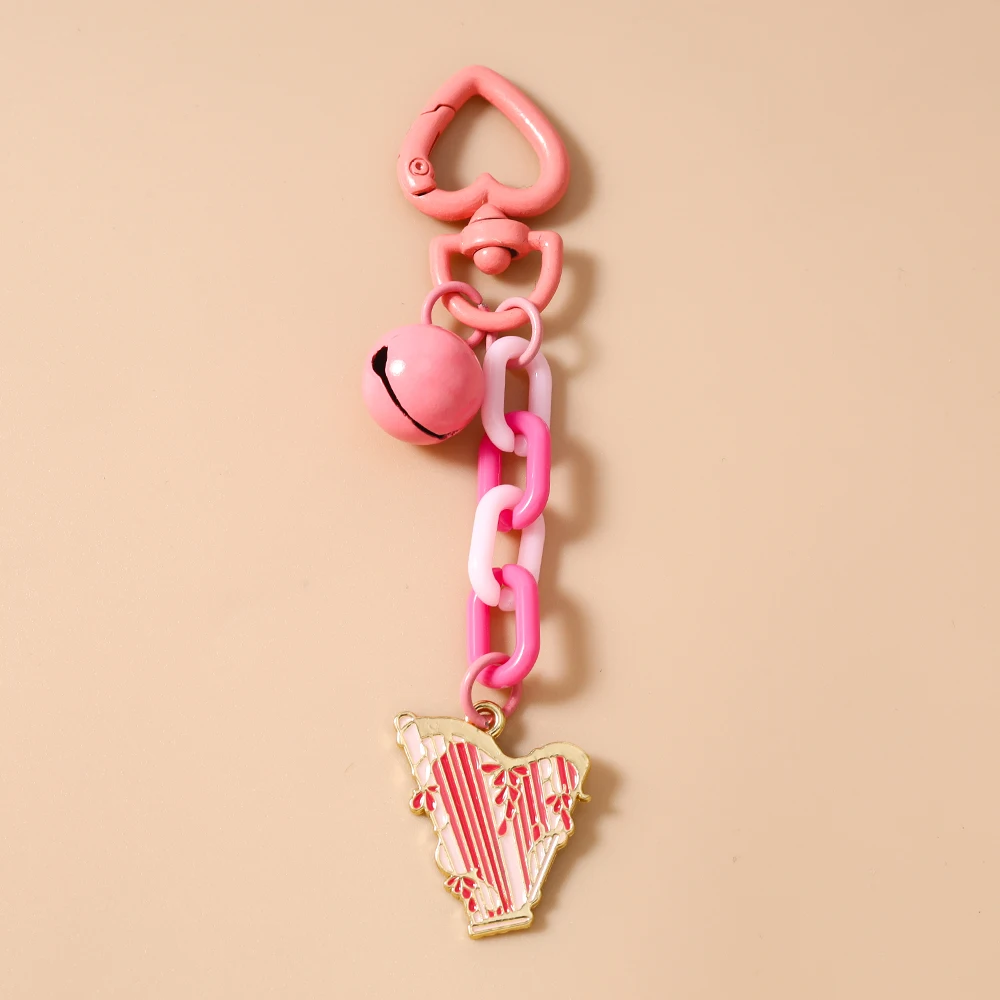 New Musical Instrument Keychain Violin Key Ring Pendants for Women Girls Handbag Decor DIY Handmade Key Chain Gifts